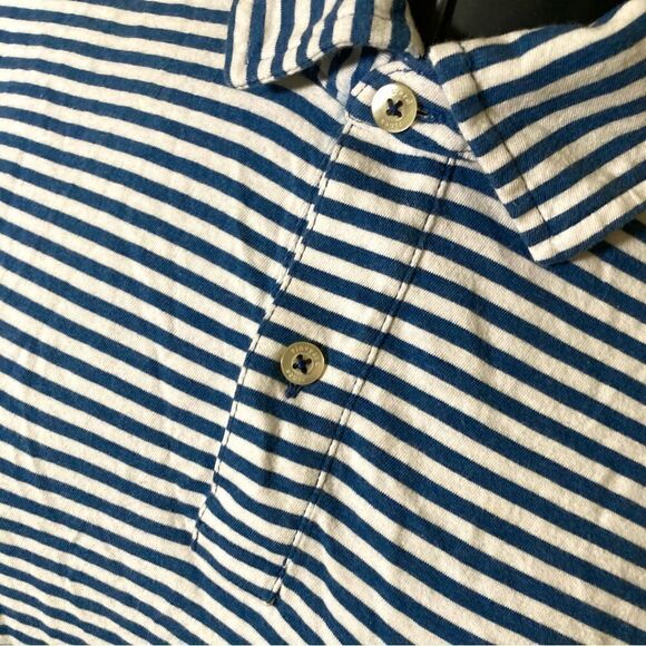 Vineyard Vines Men’s Medium Blue/White Striped Golf Polo Pima Cotton - Picture 6 of 9